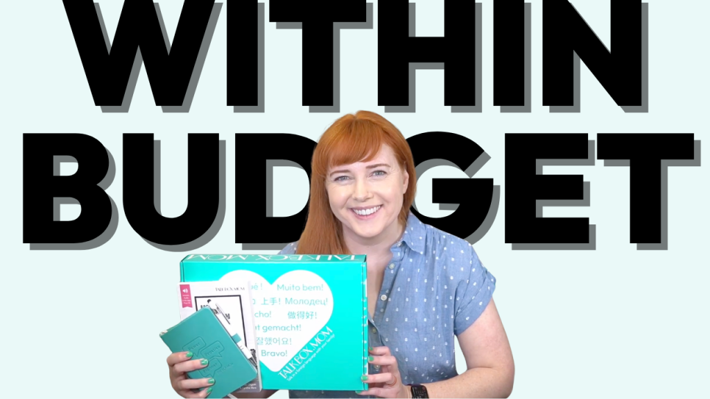 Adelaide smiling with TalkBox.Mom products and how the program fits within a budget