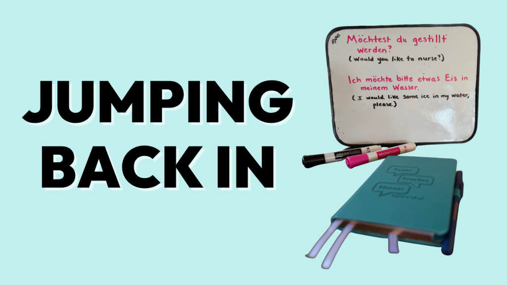 Jumping Back In thumbnail with whiteboard and Power Practice Planner