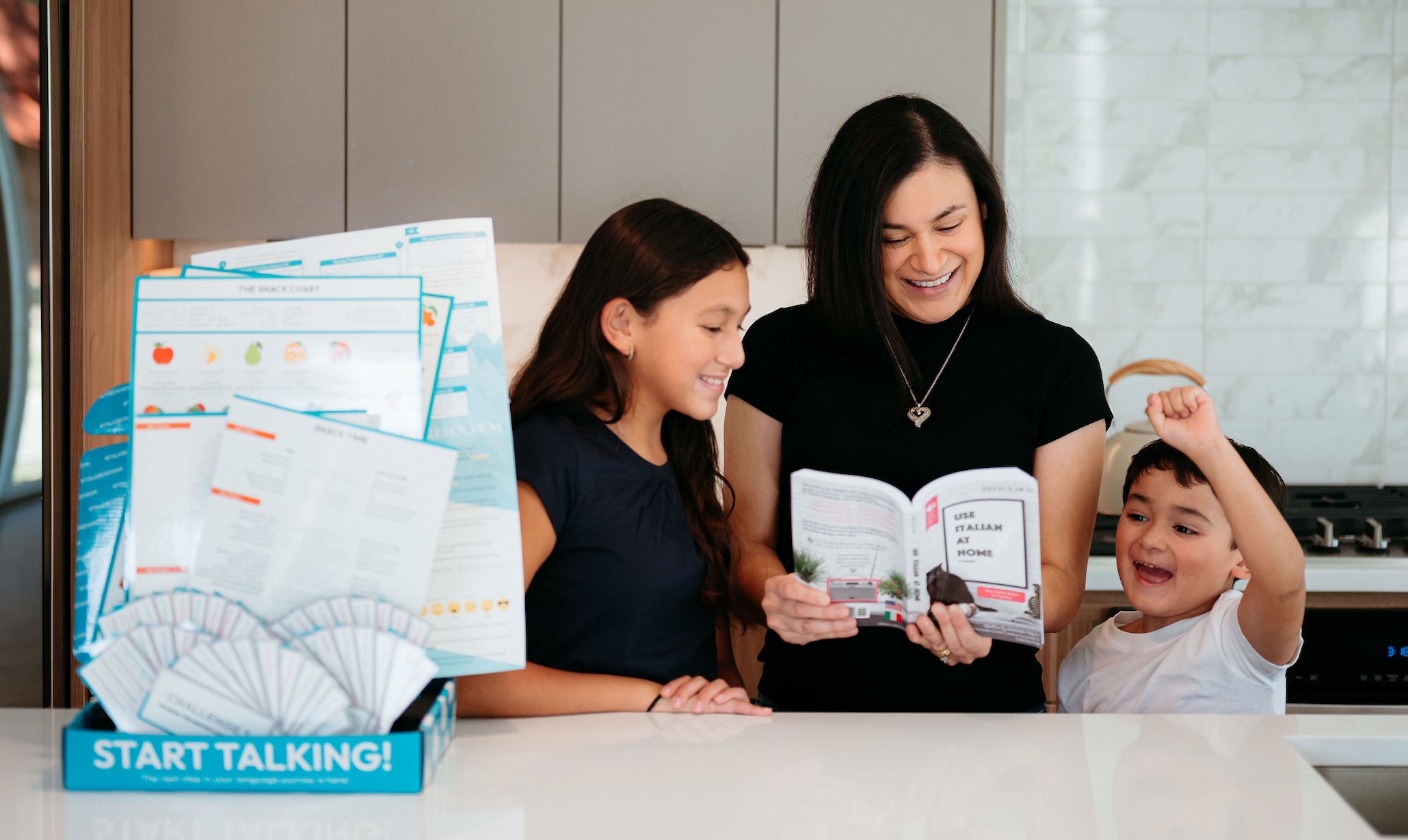 Fluency Family Practicing Italian TalkBoxMom