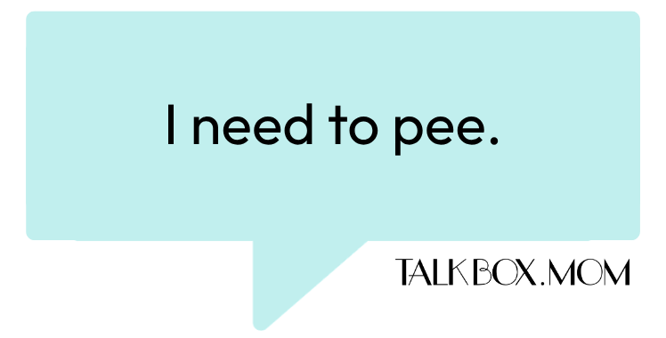 A speech bubble that says I need to vacuum TalkBoxMom